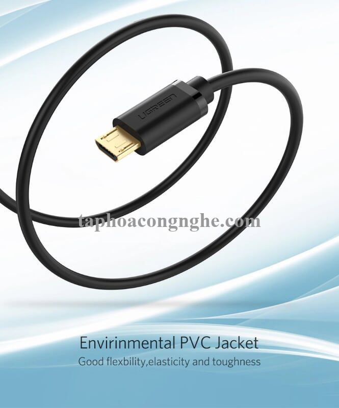 Ugreen 10839 3M màu Đen Cáp sạc truyền dữ liệu USB 2.0 sang MICRO USB lõi đồng US125 30010839